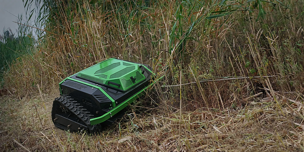 Remote control lawn mower service field banner