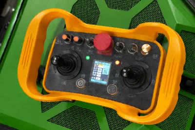 Remote control lawn mower transmitter operation